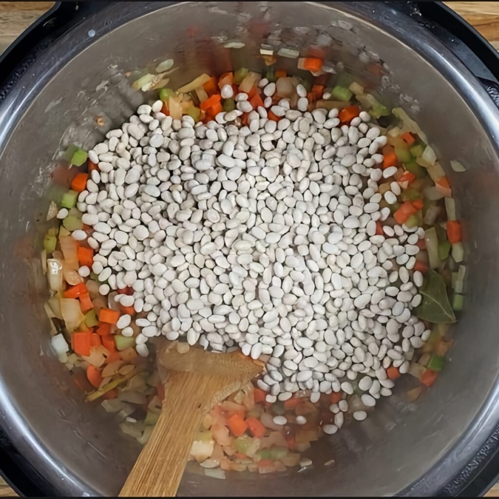 Instant Pot Ham and Bean Soup: add beans.