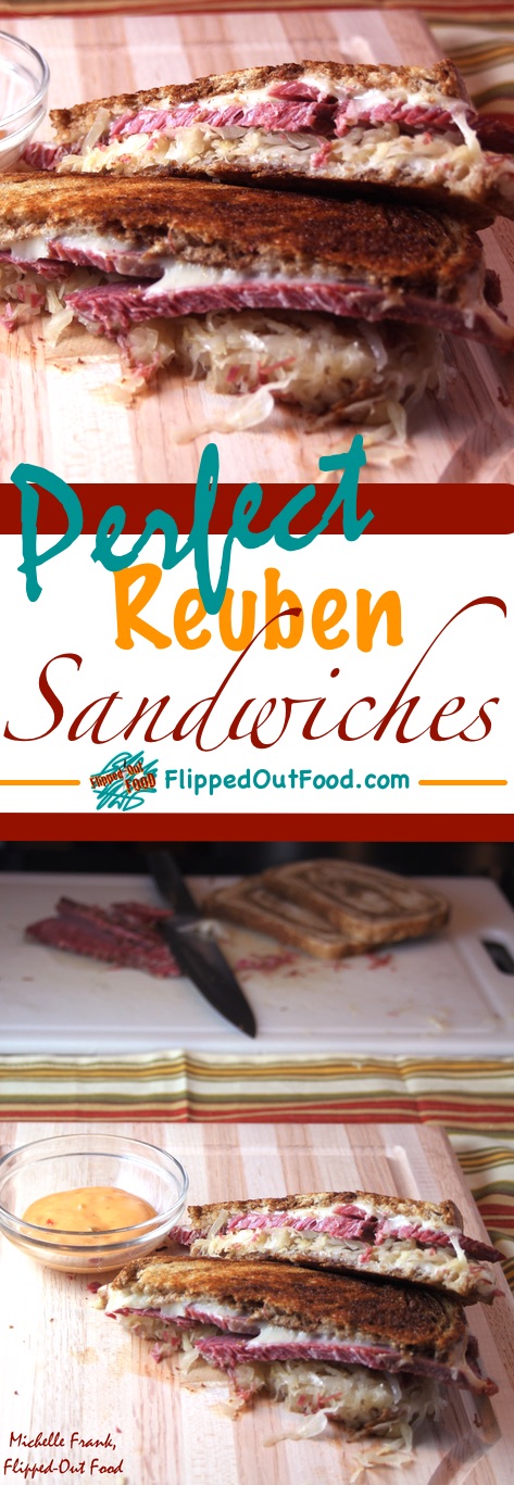 An easy recipe for melty, decadent Reuben sandwiches made—ideally—with leftover homemade corned beef.