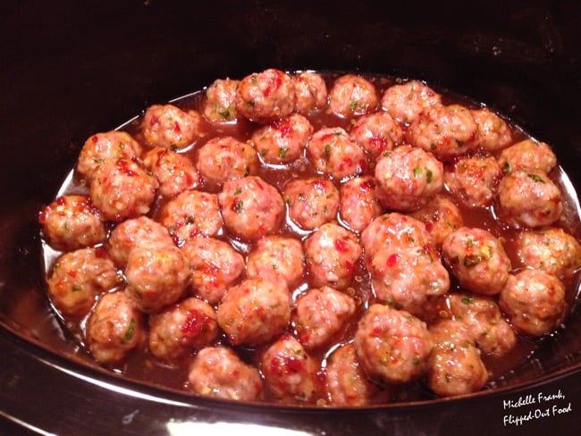 sweet zingy Asian meatballs in the crockpot