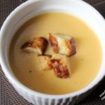 beer cheese soup pretzel croutons