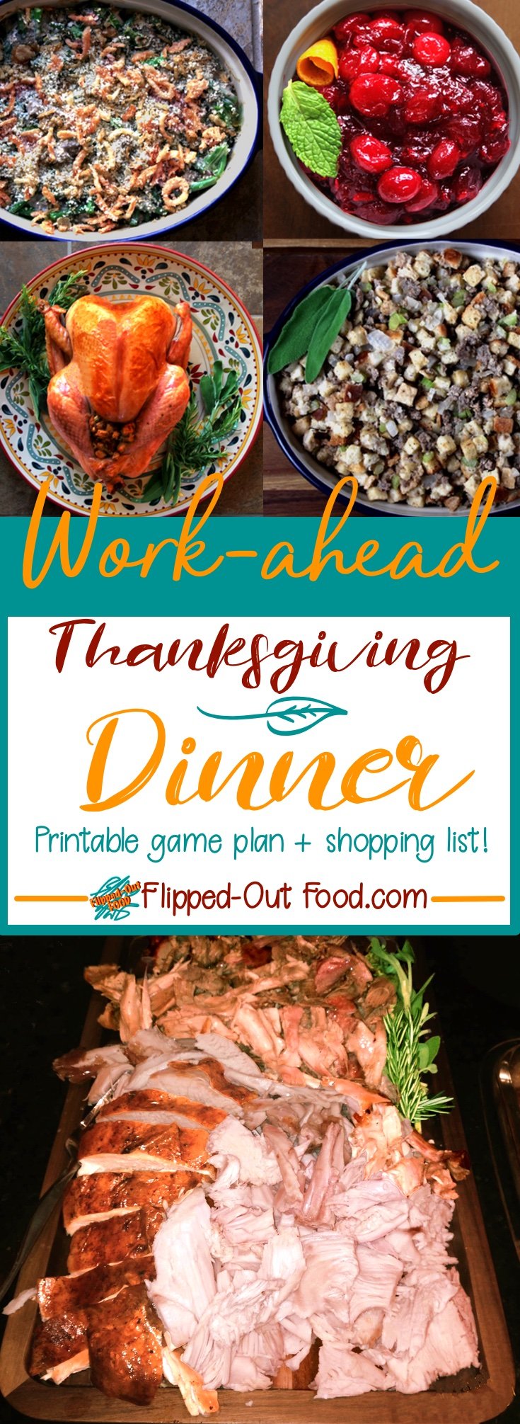 A complete work-ahead guide for delivering a fantastic, traditional Thanksgiving Dinner.