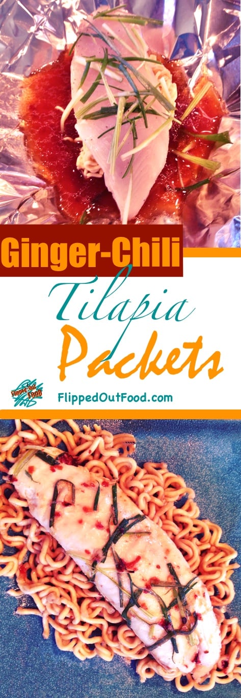 Ramen Ginger-Chili Tilapia Packets take about 40 minutes—and they're a cinch to put together. It's a perfect balance of acidity, umami, and heat.