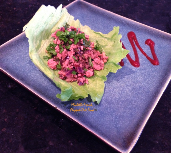 Asian Pork Wraps with lettuce