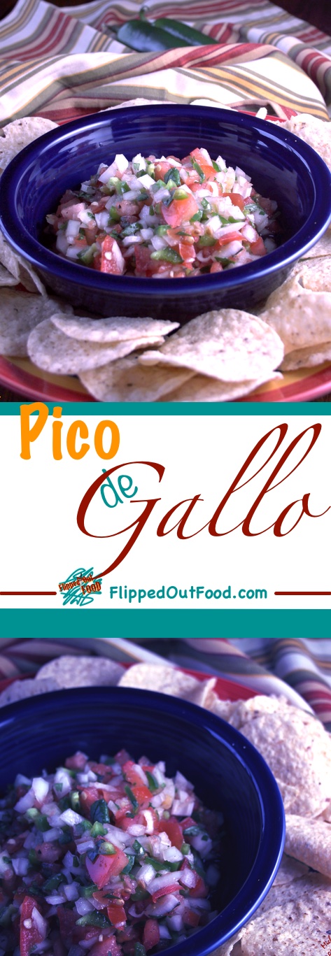 A zippy, spicy Pico de Gallo recipe that is perfect for football parties and potlucks. Serve alongside a bowl of sturdy tortilla chips.