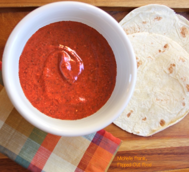 quick smoky red enchilada sauce in a bowl