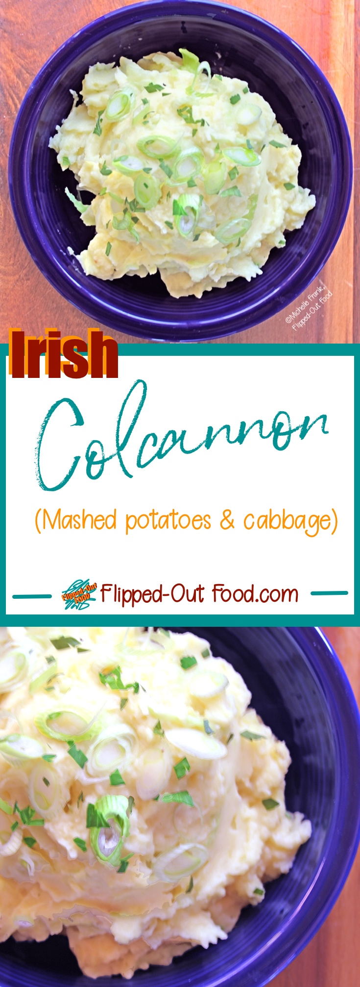 Colcannon is a traditional Irish dish with mashed potatoes and greens such as kale or cabbage. This version, Irish Colcannon with Cabbage and Leeks, gets a flavor infusion from aromatics (leeks and garlic) and sour cream for tangy creaminess. Eat it as a delicious side dish, or as a topping for shepherd's pie or lamb stew. #irishfood #saintpatricksday #colcannon #sidedish