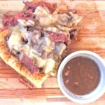 Open-Faced Prime Rib Sandwiches: a pile of melty, meaty goodness served with au jus. The perfect way to use up leftover Date Night Prime Rib! #leftovers #primerib #primeribsandwiches #pubfood #comfortfood