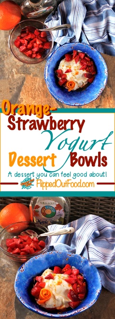 orange-strawberry yogurt dessert bowls