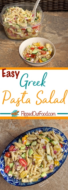 Easy Greek Pasta Salad - Vibrant flavors and comes together in no time.