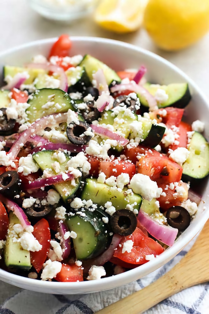 Greek Cucumber Salad, by Joyous Apron