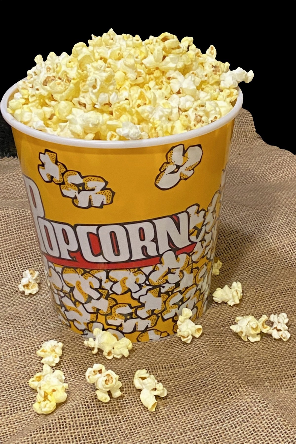 Movie Theater Popcorn served in a popcorn bucket, just like at the movies!